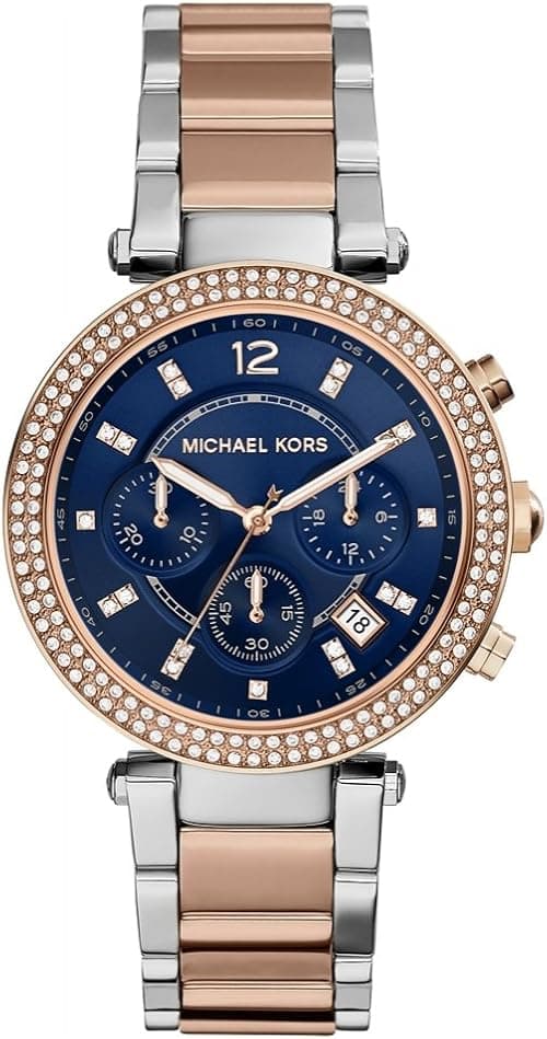 MICHAEL KORS Parker Womens Quartz Watch with Blue Dial and Silver Stainless Steel Bracelet MK6141 on Amazon.ae - Price Tracker