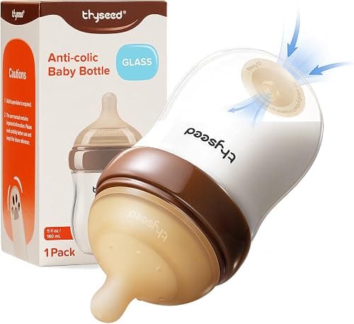 Thyseed Glass Natural Anti-Colic Baby Bottles | Newborn Breast Like Nursing Bottle for Breastfed Babies with (0-1 Months),5oz,1pack on Amazon.ae - Price Tracker