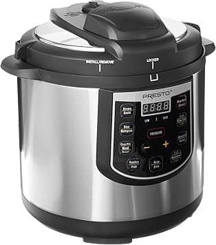 Presto 02141 6-Quart Electric Pressure Cooker, Black, Silver, Stainless steel on Amazon.ae - Price Tracker