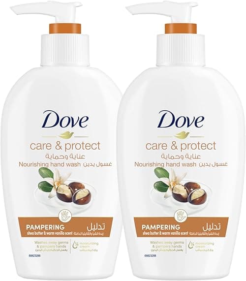 Dove Pampering Hand Wash Natural Caring formula, Shea Butter, With ¼ Moisturising Cream, 250ml, Pack of 2 on Amazon.ae - Price Tracker