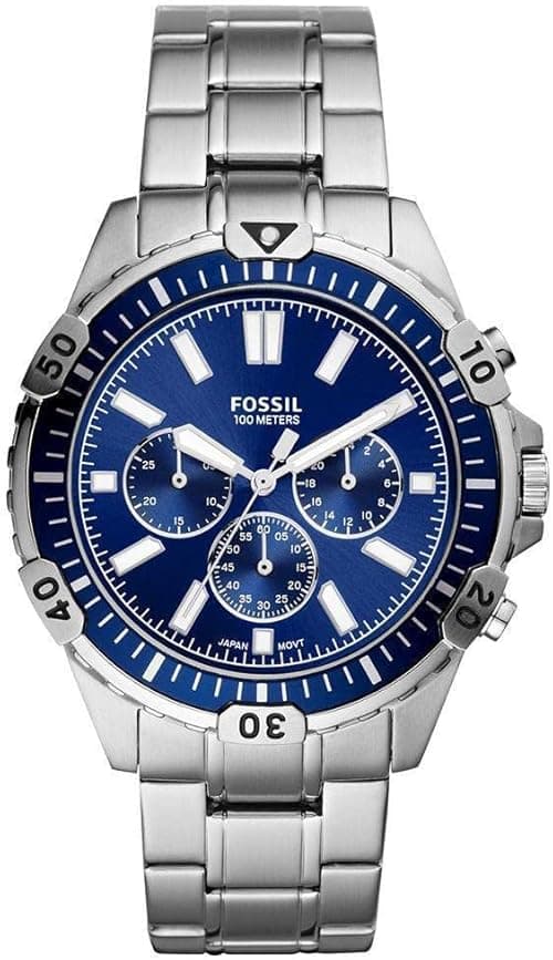 Fossil Garrett Men's Blue Dial Stainless Steel Analog Watch - FS5623 on Amazon.ae - Price Tracker