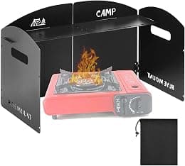 Camping Stove Windshield with Storage bag|4 Plates Aluminum Folding Stainless Steel Windscreen | Cooking Stove Wind Guard for Hiking, Picnic,Outdoor, Backpacking - Best Deal Finder