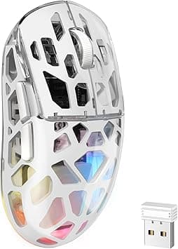 KASTWAVE Gaming Mouse, Wireless Mouse for Laptop with Transparent Honeycomb Shell, Tri-Mode 2.4G/Type-C/BT 5.2, 11 RGB Lights, 60Hrs Battery, Ergonomic Programmable Gamer Mouse for Windows PC & Mac on Amazon.ae - Price Tracker