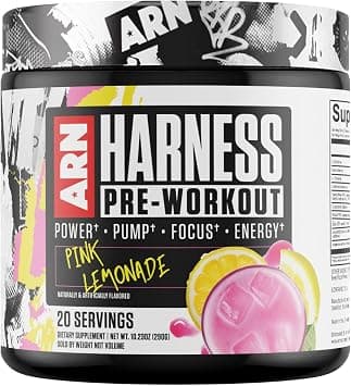 Arms Race Nutrition ARN Harness Pre-Workout Supplement - Pink Lemonader, Energy, Focus, Pump Boost, 20 Servings - Featuring VasoDrive-AP, ElevATP, Cognizin, and zumXR for Enhanced Performance على Amazon.ae - متتبع الأسعار