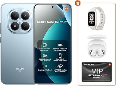 REDMI Note 15 Pro+ 5G Glacier Blue 12G RAM 512G ROM + Xiaomi smart band 9 active + Redmi buds 6 Play - Global Version on Amazon.ae - Price Tracker