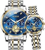 OLEVS Couple Watch Valentines Couple Matching Watches His and Her Couple Set Wrist Watch Men and Women Lovers Wedding Romantic Gifts Set of 2 - Best Deal Finder