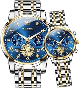 OLEVS Couple Watch Valentines Couple Matching Watches His and Her Couple Set Wrist Watch Men and Women Lovers Wedding Romantic Gifts Set of 2 - Best Deal Finder