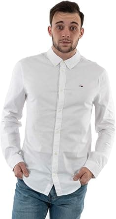 Tommy Jeans Men's TJM SLIM STRETCH OXFORD SHIRT Shirt - Best Deal Finder