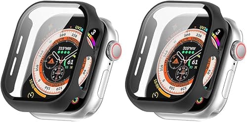 Hard PC Case Compatible with Apple Watch Series 11 42mm with Built in Tempered Glass, 2 Pack All Around Anti-Scratch Protective Case-Black على Amazon.ae - متتبع الأسعار