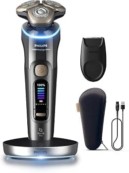 Philips i9000 Prestige Ultra Shaver XP9402/11 | Wet & Dry | Ultimate close, comfortable shave | 5 modes | Precision trimmer | LED charging stand | 60 min cordless | Travel pouch on Amazon.ae - Price Tracker