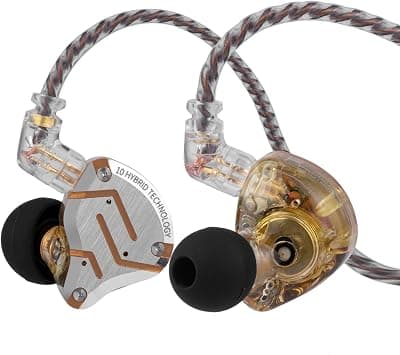 Linsoul KZ ZS10 Pro, 4BA+1DD 5 Driver in Ear Monitor, HiFi Wired Earbuds, Gaming Earbuds, Hybrid IEM Earphones with Stainless Steel Faceplate, Recessed 2Pin Cable (With Mic, Glare Yellow) on Amazon.ae - Price Tracker