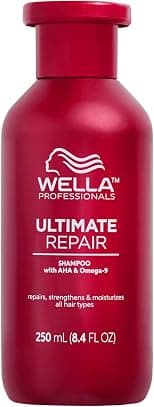 Wella Professionals Ultimate Repair Shampoo, For Dry and Damaged Hair, Hair Detox, Stronger Hair, Repair and Moisturise, Vegan, With AHA & Omega 9 To Rebond The Hair, 250ml - Best Deal Finder