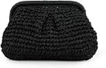 Emprier Straw Clutch Purse for Women Cloud Dumpling Pouch Straw Crossbody Shoulder Handbag Summer Beach Woven Bag - Best Deal Finder