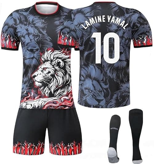 2025/26 Special Edition BAR Football Jersey Kit–LAMINE YAMAL #10 Signed Edition–Soccer Uniform Set with Shorts,Socks&Knee Pads–Athletic Training Gift for Men,Youth&Boys(16–3XL),Grey on Amazon.ae - Price Tracker