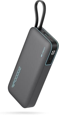 CUKTECH CP25 Power Bank, 20000mAh 55W Portable Travel Charger Built-in USB C Cable, Fast Charging Battery Pack for Xiaomi, Redmi, iPhone, Samsung, Honor, Poco, Switch etc (Grey) on Amazon.ae - Price Tracker