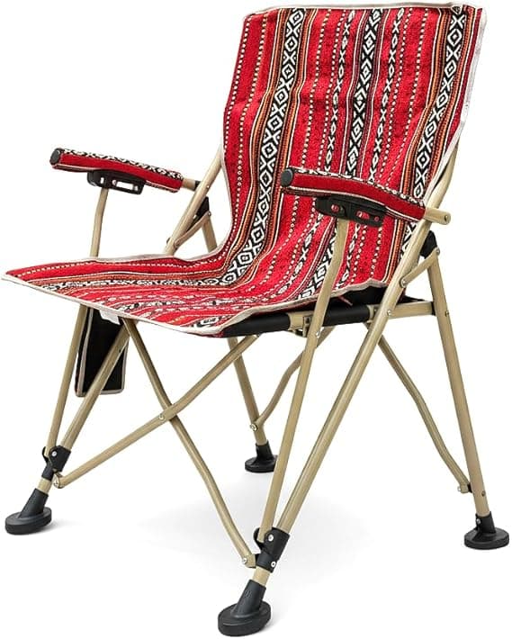GO2CAMPS Heavy Duty Foldable Camping Chair 150KG Capacity with Carry Bag | Traditional Arabic Sadu Heritage Design Majlis Chair,Desert Camping,Outdoor Picnic with Cup Holder&amp;Mobile Pockets on Amazon.ae - Price Tracker