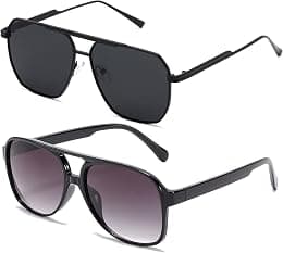TIANYESY Classic Vintage Aviator Sunglasses for Women Men Large Frame Retro 70s Sunglasses - Best Deal Finder