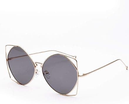 Alloy Imperfect Brown Lens Sunglasses Personalized Cat-eye Style Glasses Perforated Sunglasses for Women (Color : Grey) on Amazon.ae - Price Tracker