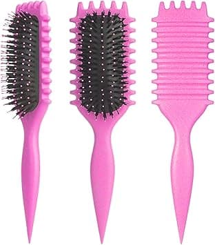 Bounce Curl Define Styling Brush – Premium Detangling Brush For Curly Hair, Perfect For Combing, Shaping and Defining Curls For Women and Men Less Pulling (Pink) on Amazon.ae - Price Tracker