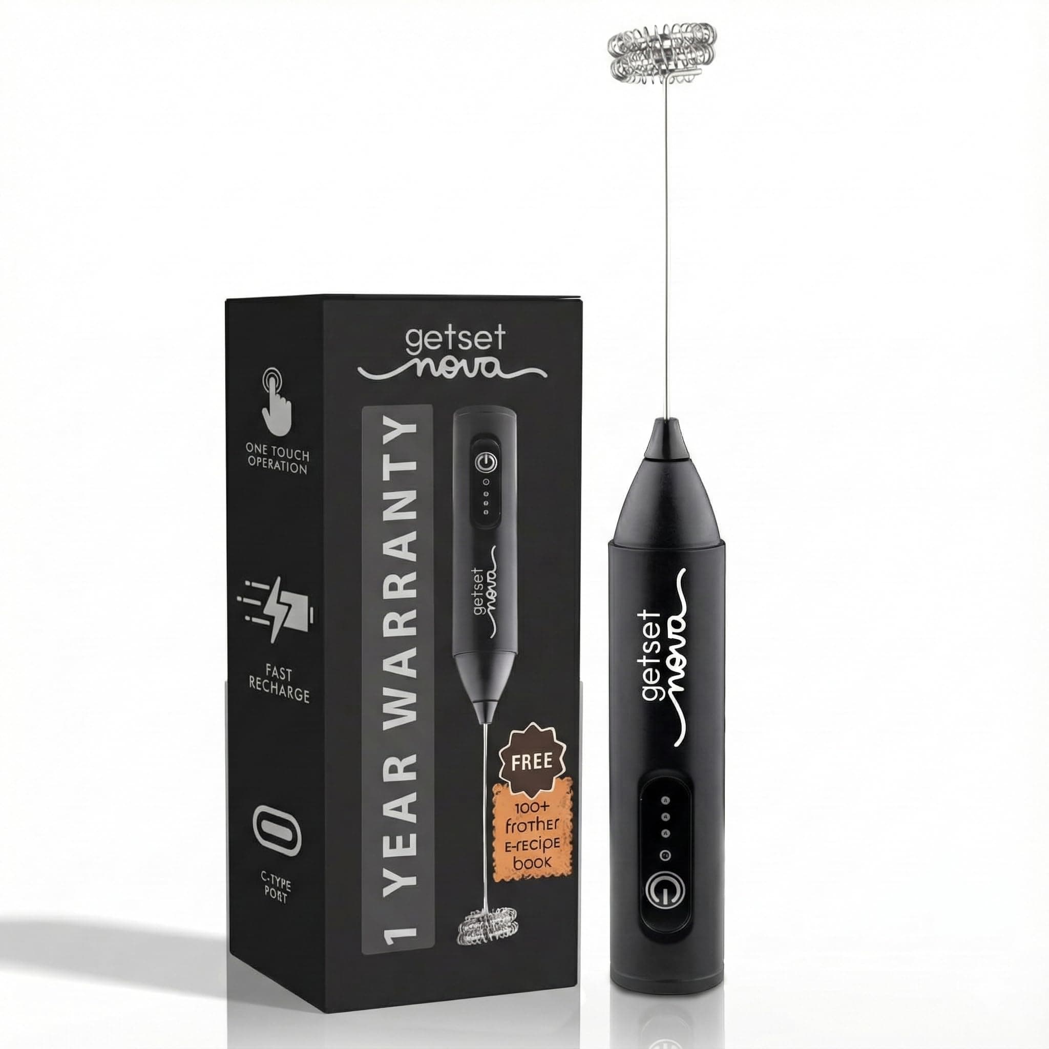 Nova Rechargeable Milk Frother & Coffee Whisker with Dual Spring Tech Free Coffee Frothing Recipe Book (Frother) on Amazon.ae - Price Tracker