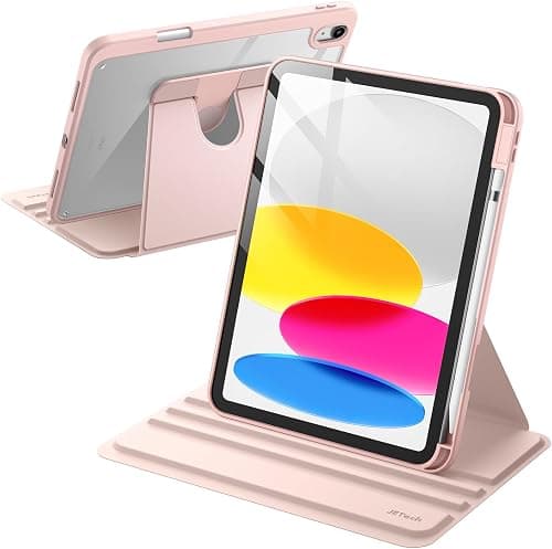 JETech 360° Rotating Case for iPad (A16) 11th/10th Gen, Sandy Pink | Cover for 2025/2022 Model, Multi-Angle Stand, Clear Back, Auto Wake/Sleep, Pencil Holder, Full Protection on Amazon.ae - Price Tracker