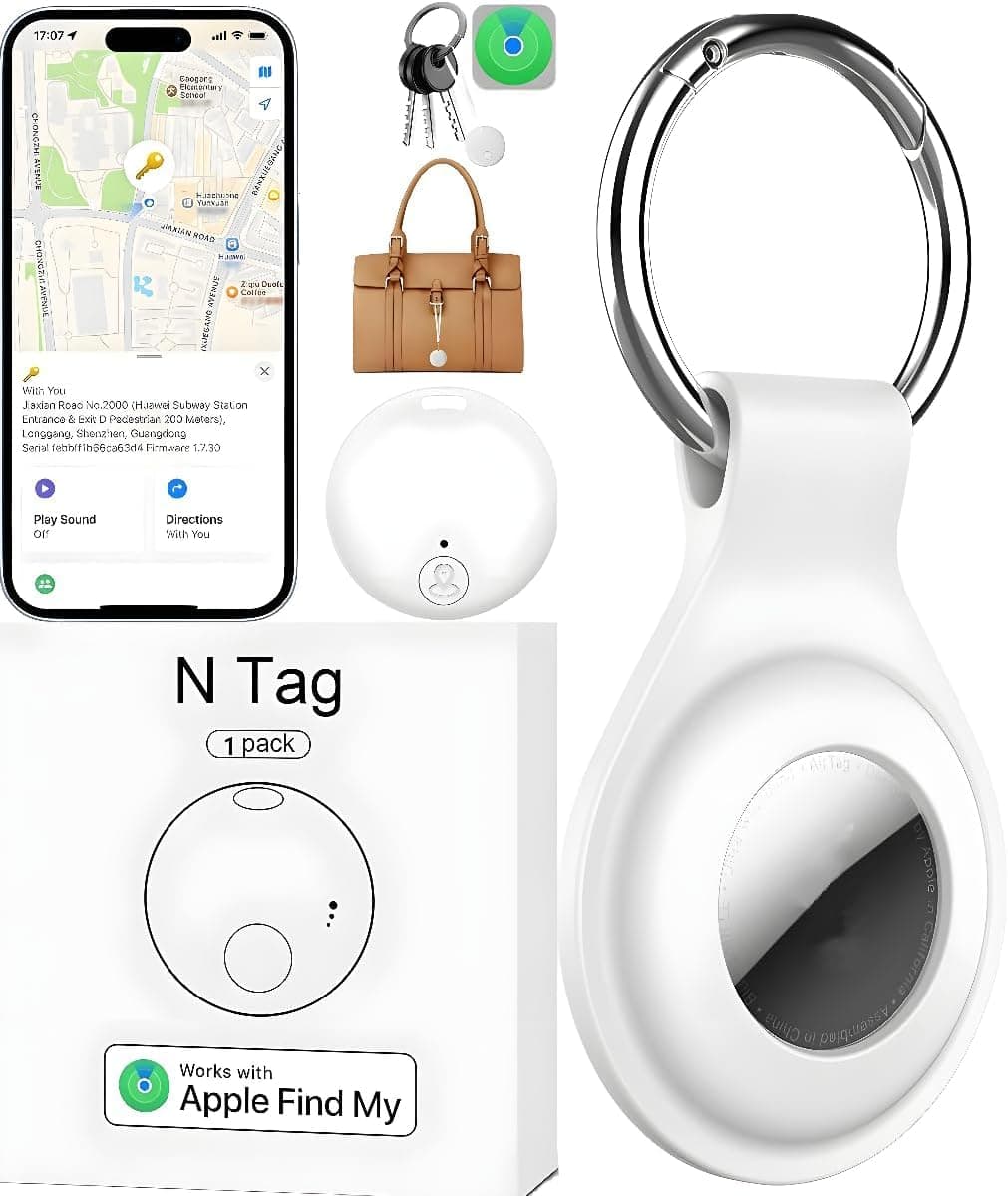 Air Tags Bluetooth Keys Finder Luggage Tracker Works with Apple Find My APP (iOS Only), Item Locator for Luggage, Backpack, Suitcases, Replaceable Battery (White) on Amazon.ae - Price Tracker