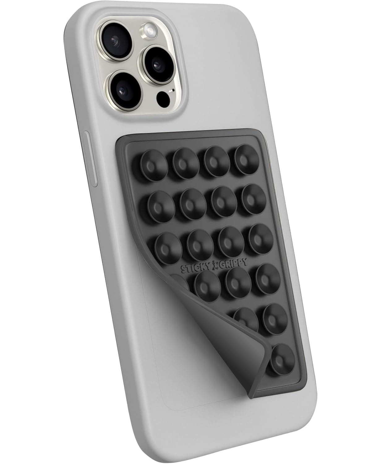 StickyGrippy Suction Phone Case Mount, Silicon Adhesive Phone Accessory for iPhone and Android, Hands-Free Fidget Toy Mirror Shower Phone Holder, Tiktok Videos and Selfies (Black) on Amazon.ae - Price Tracker