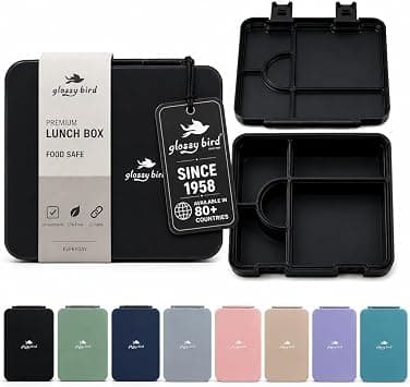Kids Bento Lunch box, 5 Compartments Leak-Proof Food Organizer for Boys & Girls, BPA-Free School Meal Carrier with Spoon & Fork (Black) on Amazon.ae - Price Tracker