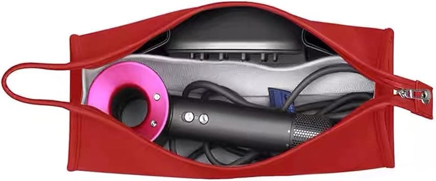 Travel Storage Bag for Dyson Airwrap/Supersonic Hair Dryer and Accessories (Red Waterproof PU Leather) on Amazon - Best Deal Finder