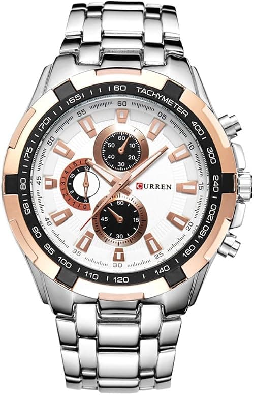 CURREN Watches Men,Sports Waterproof Stainless Steel Quartz Wrist Watch for Men and Boys, 6, Quartz Movement on Amazon.ae - Price Tracker
