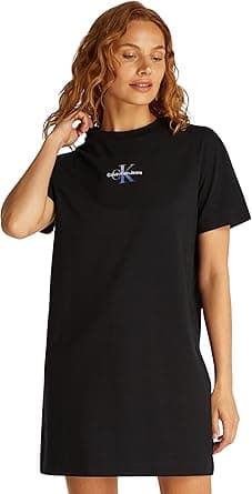 Calvin Klein womens GRADIENT MONOLOGO TEE DRESS Dresses on Amazon.ae - Price Tracker