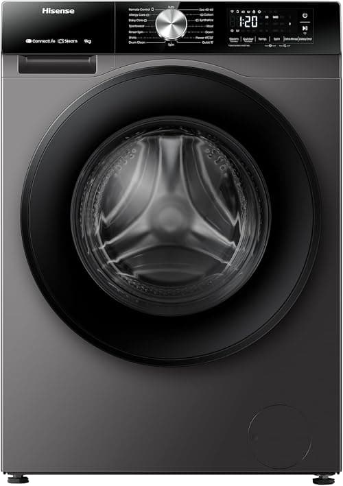 Hisense WF3S9043BT 3S Series 9 Kg Washing Machine with Inverter Motor, Smart WiFi, 1400 RPM, 15 Programs, Auto Wash, Titanium Grey on Amazon.ae - Price Tracker