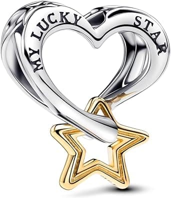 Pandora Women's Heart And Star Sterling Silver And 14K Gold-Plated Charm on Amazon.ae - Price Tracker