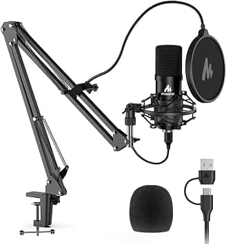 MAONO USB Microphone Kit 192KHZ/24BIT Plug & Play AU-A04 USB Computer Cardioid Mic Podcast Condenser Microphone with Professional Sound Chipset for PC Karaoke, YouTube, Gaming Recording on Amazon.ae - Price Tracker