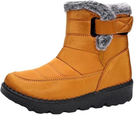 Women's Waterproof Cloth Warm Snow Boots, Plush Lining Anti-Slip Winter Outdoor Snow Boots for Casual, Camping, Yellow, 6 on Amazon.ae - Price Tracker