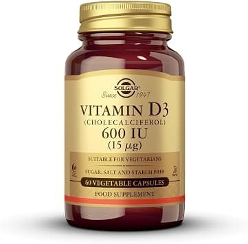Solgar Vitamin D3 (Cholecalciferol) 600 IU (15 µg) Vegetable Capsules - Food Supplement - Pack of 60 - For Healthy Bones, Teeth and Muscle Function - Supports Immunity - Gluten Free - Best Deal Finder