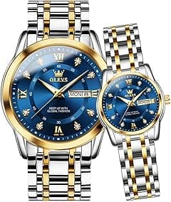 OLEVS Couple Watch Valentines Couple Matching Watches His and Her Couple Set Wrist Watch Men and Women Lovers Wedding Romantic Gifts Set of 2 - Amazon.ae Price Tracker