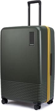 MOKOBARA Iconic Range The Check-in Luggage 79cms | Large German Makrolon Polycarbonate Hard Sided Trolley with 8 Hinomoto Wheels | Suitcase – Forest Sunray (Green & Yellow) - Best Deal Finder