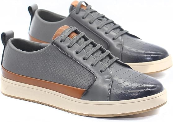 Monami Men Sneakers | Premium PU Leather, Lace-Up Low Top Loafer, Walking Casual Shoes for Men | Comfortable Fashion Sneakers for Work, Shopping & Travel on Amazon.ae - Price Tracker