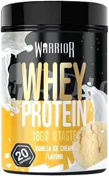 Warrior Whey Protein Powder – Up to 36g* of Protein Per Shake – Low Sugar, and Low Carbs – GMP Certified (Vanilla Ice Cream, 500g) - Best Deal Finder