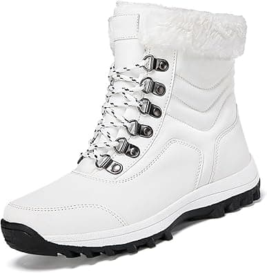 Snow Boots for Women Outdoor Non-slip Boots Winter Warm Plush Lined Mid Calf Boots Women's Waterproof Platform Snow Boots on Amazon.ae - Price Tracker