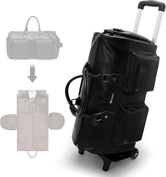 Modoker Rolling Garment Bag for Travel Wheeled Duffel Bag Luggage Suit Travel Bags for Men and Women,3 in 1 Carry on Convertible Garment Bag with Wheels,Black on Amazon - Best Deal Finder