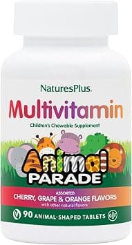 Nature's Plus Multivitamin Children's Chewable Supplement, 90 Tablets Animal Shaped - Cherry Grape & Orange Flavor (Assorted) - For Natural Energy Production & Overall Well-Being على Amazon.ae - متتبع الأسعار