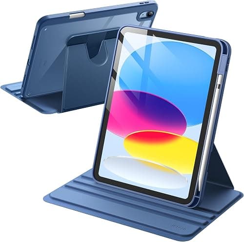JETech 360° Rotating Case for iPad (A16) 11th/10th Gen, Navy | Cover for 2025/2022 Model, Multi-Angle Stand, Clear Back, Auto Wake/Sleep, Pencil Holder, Full Protection on Amazon.ae - Price Tracker
