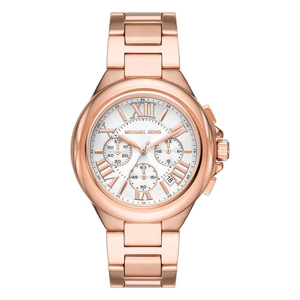 Michael Kors JETSET CAMILLE QUARTZ/CHRONO STAINLESS STEEL ROSE GOLD CASE STAINLESS STEEL BAND WOMENS WATCH - MK7271 on Amazon.ae - Price Tracker