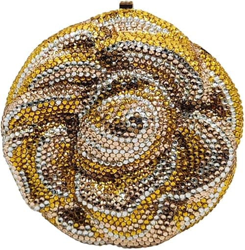 Luxury 3D Rose Flower Clutch Purse for Women Full Crystal Handbag Party Diamond Evening Bag Mini Wedding Purse on Amazon.ae - Price Tracker