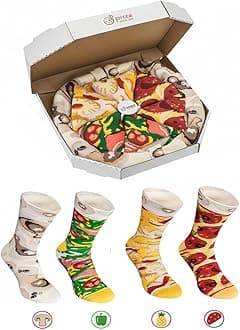Funny Gift Sock for Men, 4 Pairs Pizza Socks BoxIdeal Set for Gift, Original and Unique, Cool Gadget Cotton Rich Material Gift for Men Adult - Amazon.ae Price Tracker