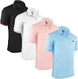Albert Morris Mens Striped Short Sleeve Polo Shirts 4 Pack - Best Deal Finder