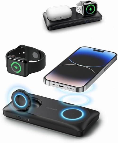 VEGER Magnetic Wireless 3in one 10000mah Power Bank, 22.5W PD Fast Charging Wireless Portable Charger, for Magsafe Charger Battery Pack for iPhone 14/13 Series,AirPods,Apple Watch Ultra 8/7/6/5/4/3 on Amazon.ae - Price Tracker