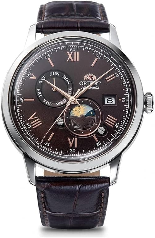 Orient Bambino Automatic Moonphase Leather Strap Men's Watch RA-AK0804Y on Amazon.ae - Price Tracker